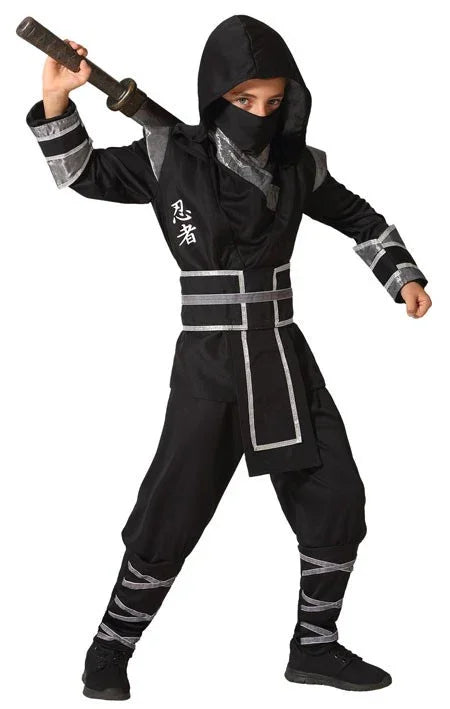 Disfraz de Ninja Japonés Negro para Niño Ninjas Infantiles Atosa